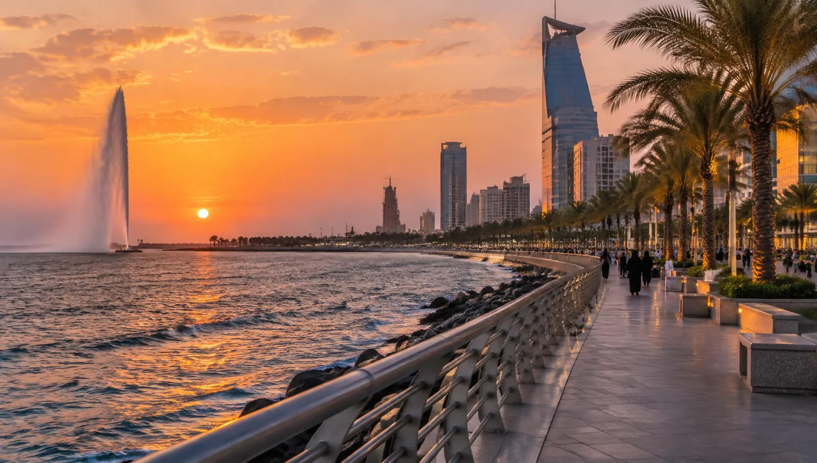Jeddah i Saudi-Arabia ved Rødehavet og Corniche